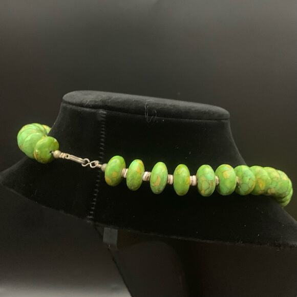 Vintage Green Copper Turquoise Necklace - Picture 12 of 16